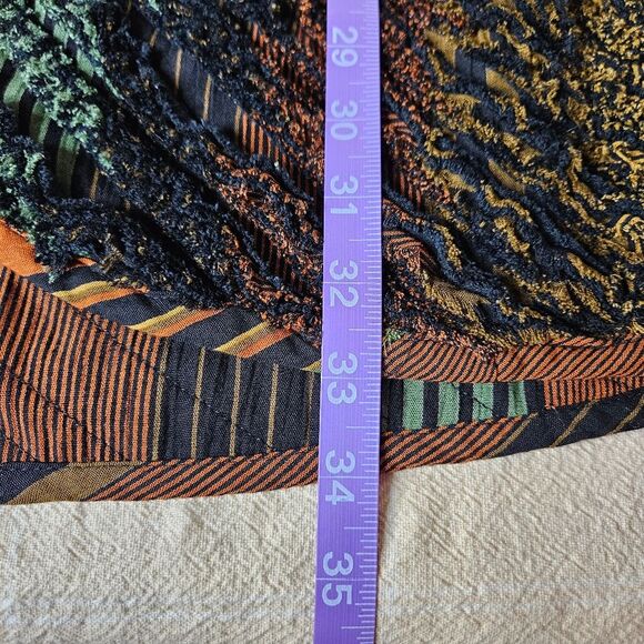 Sue Blue NY Boho Reversible Colorful Shirred Chenille Snap Front V-Neck Jacket - Picture 9 of 13